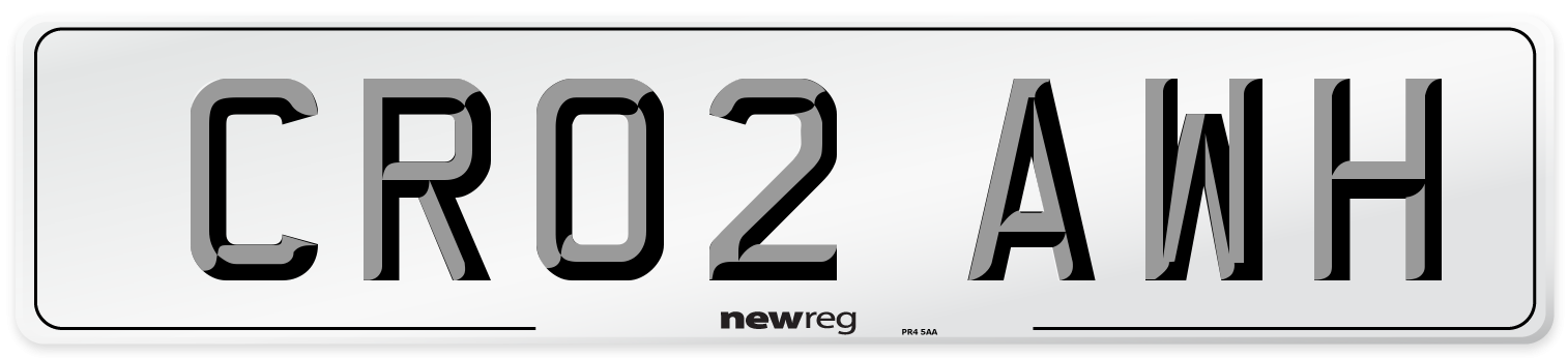 CR02 AWH Number Plate from New Reg
